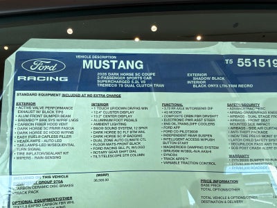 2026 Ford Mustang Dark Horse SC