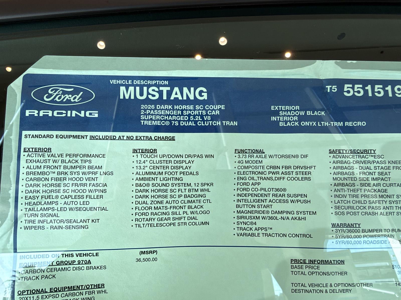 2026 Ford Mustang Dark Horse SC