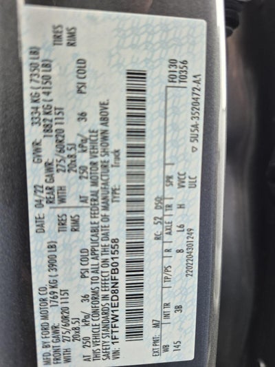 2022 Ford F-150 Platinum