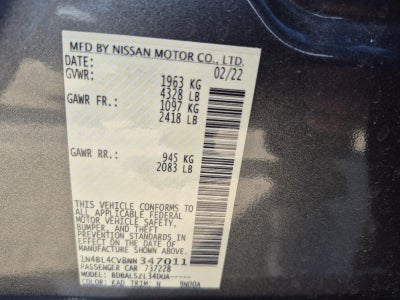 2022 Nissan Altima 2.5 SR