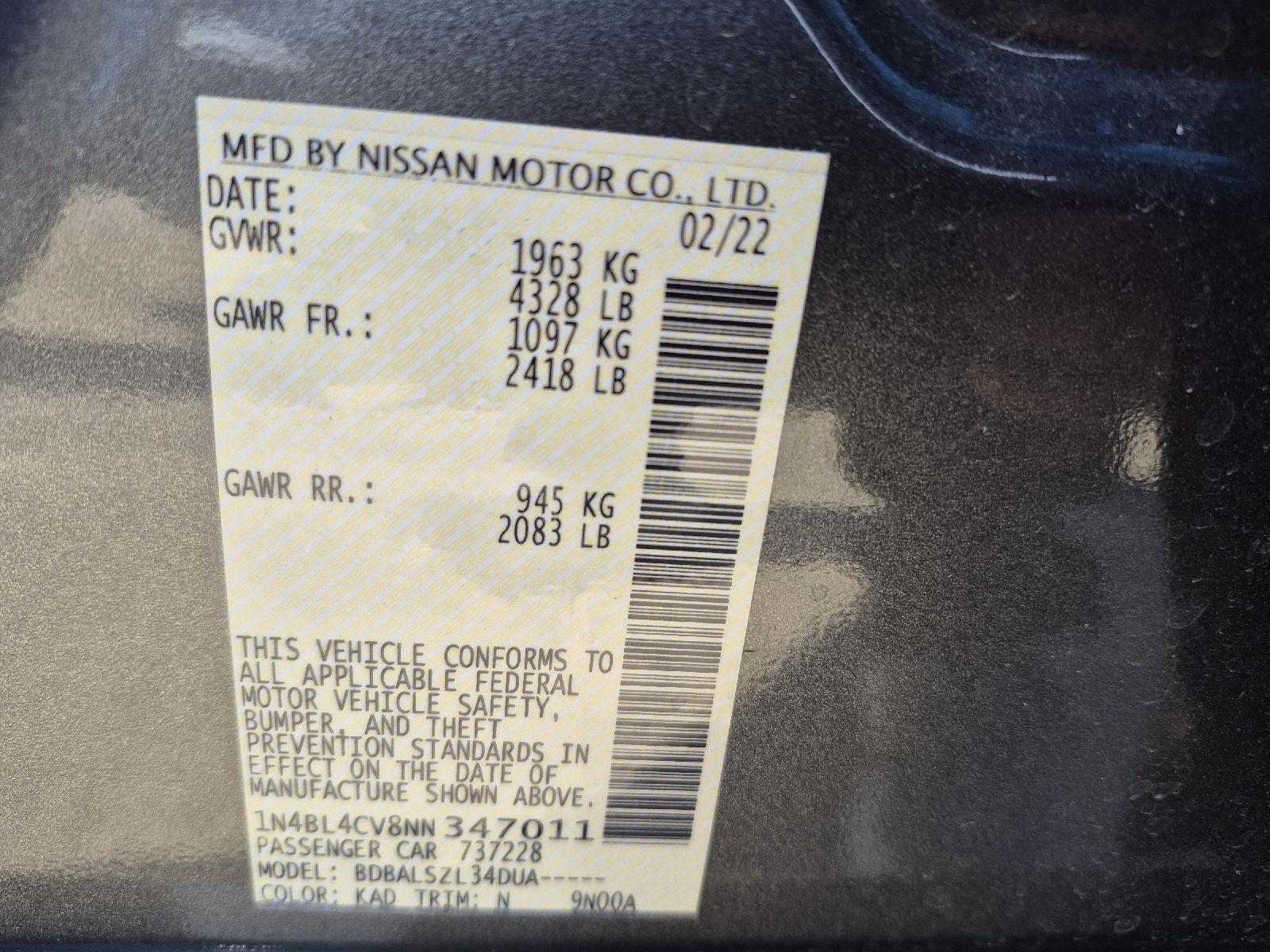 2022 Nissan Altima 2.5 SR