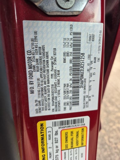 2020 Ford Fusion Hybrid SEL