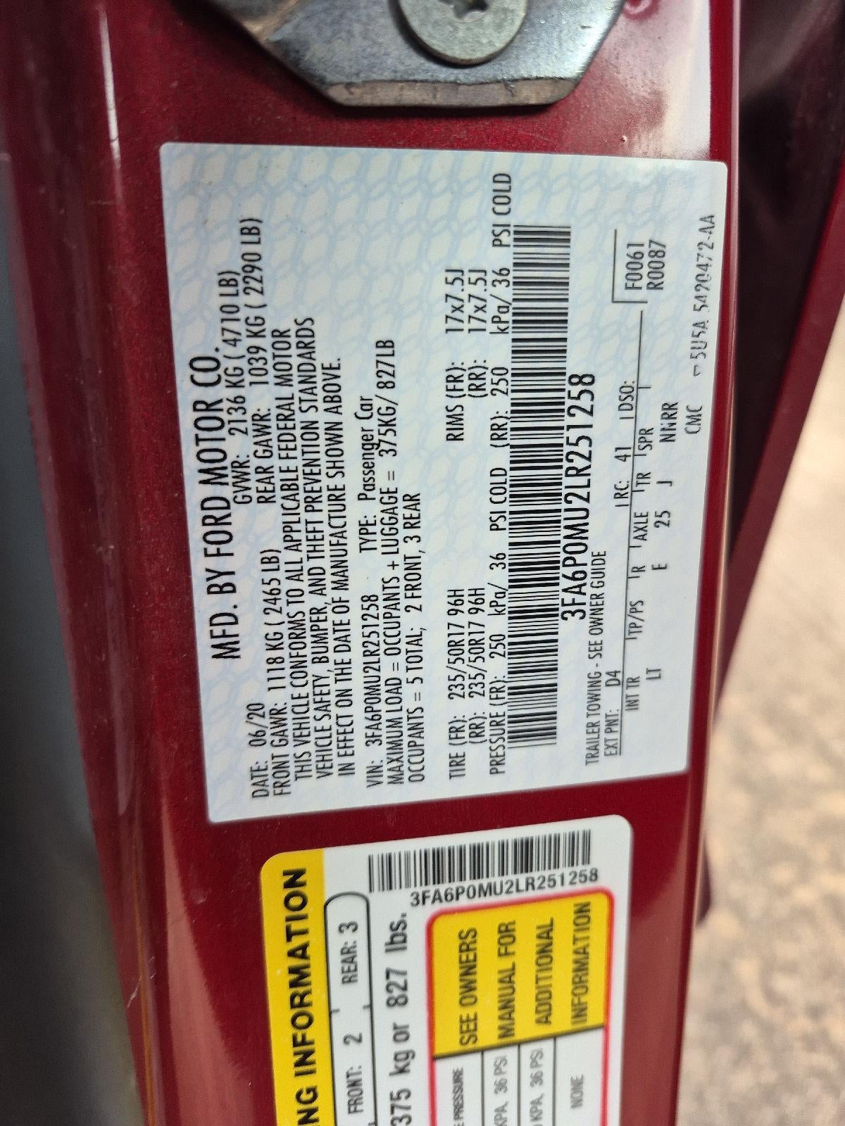 2020 Ford Fusion Hybrid SEL