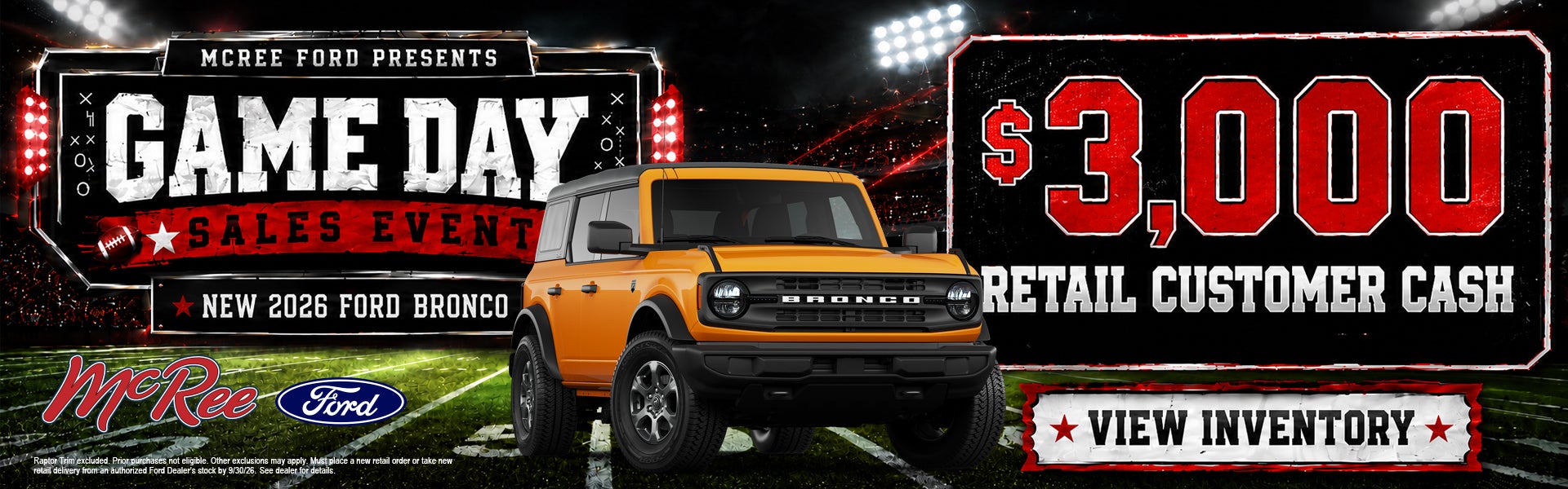 9.26 Bronco cash