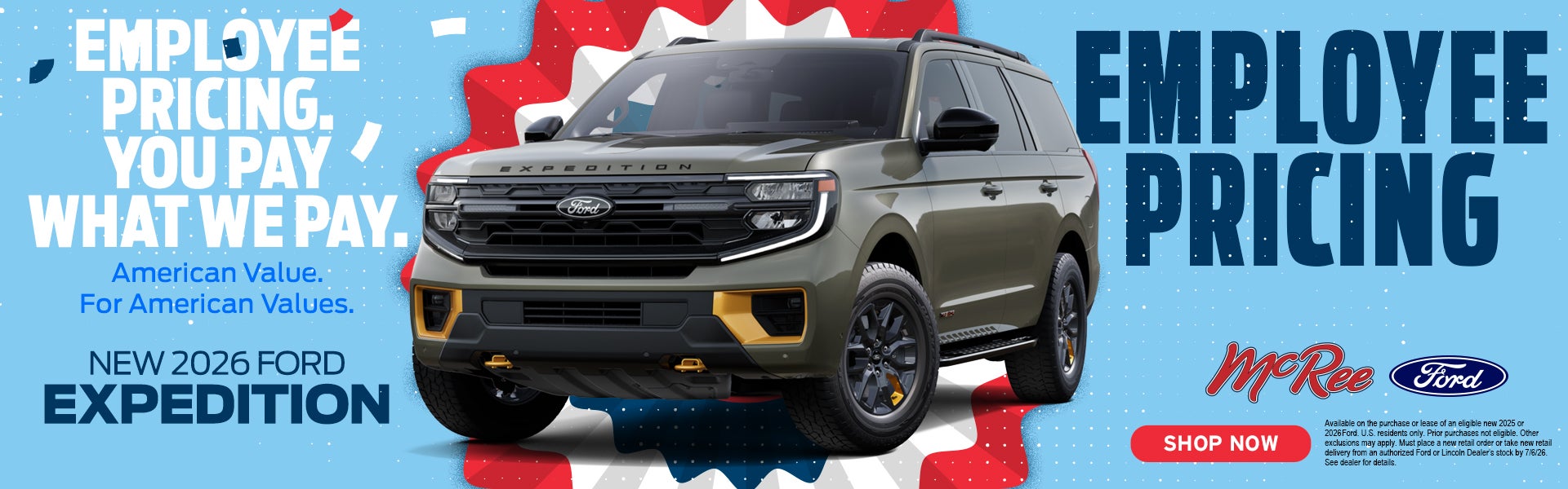 2026 Expedition Employee pricing