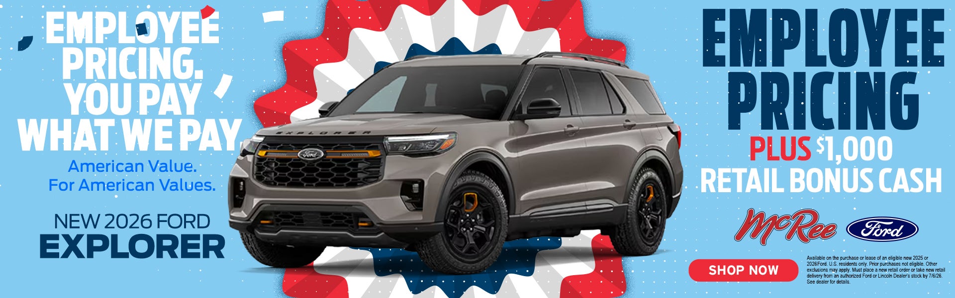 2026 Explorer Employee Pricing